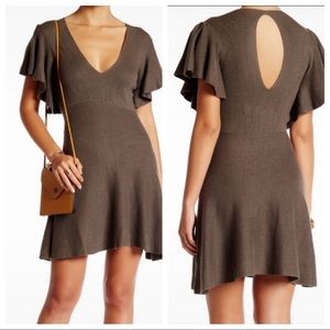 Free People Ruffle Sleeve Sweater Dress